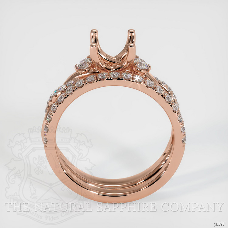 14K Rose Gold Pave Ring Setting