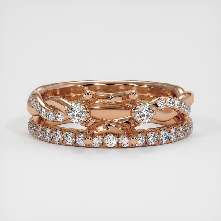 18K Rose Gold Pave Ring Setting