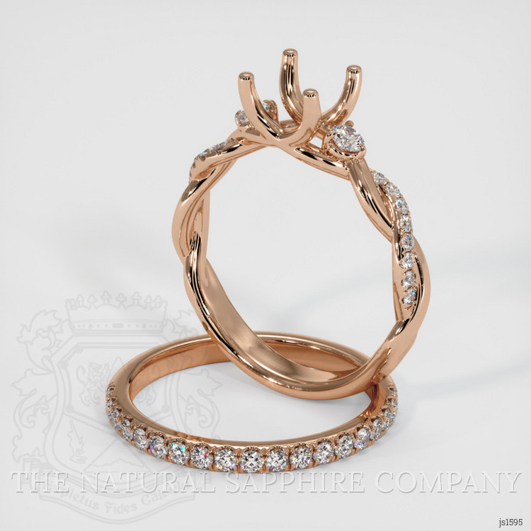 18K Rose Gold Pave Ring Setting