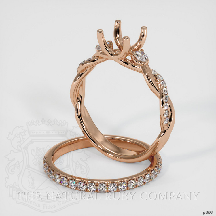 18K Rose Gold Pave Ring Setting