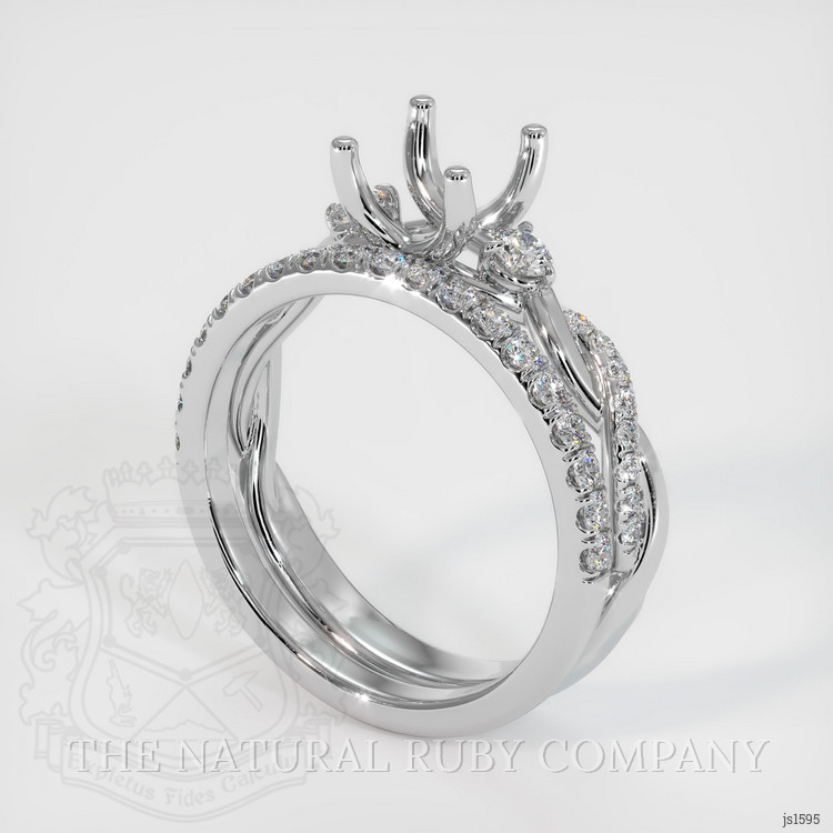 14K White Gold Pave Ring Setting