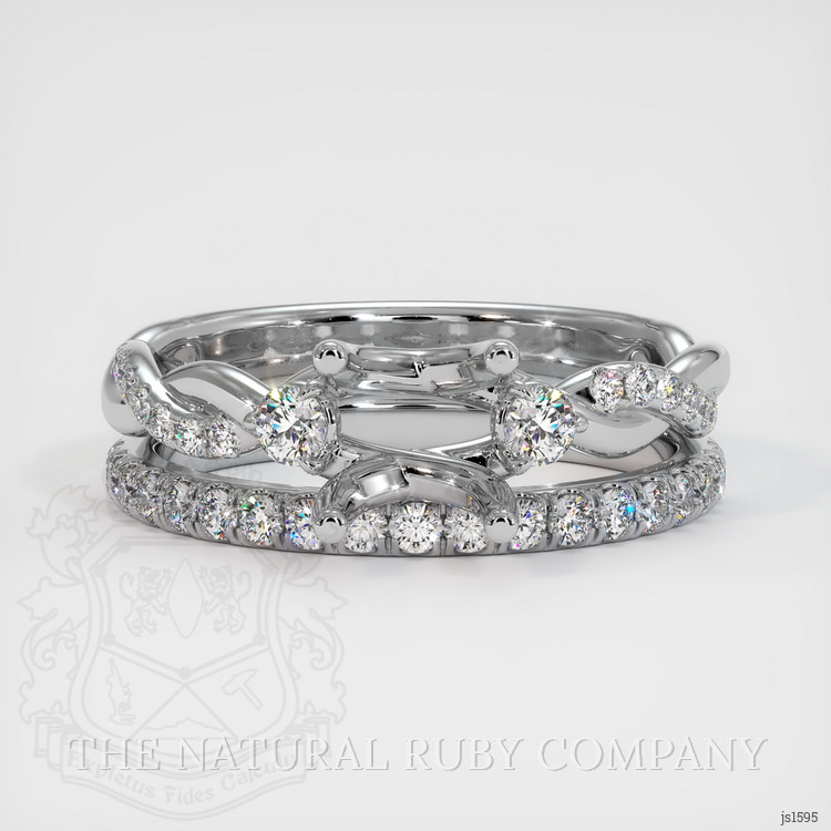 14K White Gold Pave Ring Setting