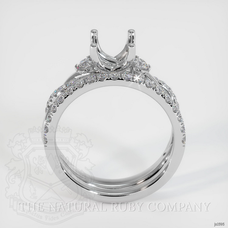 14K White Gold Pave Ring Setting