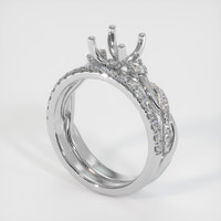 Pave Emerald Ring 1.03 Ct., 18K White Gold Combination Setting