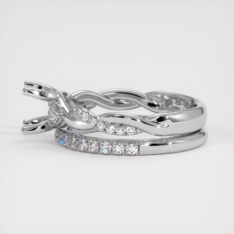 18K White Gold Pave Ring Setting