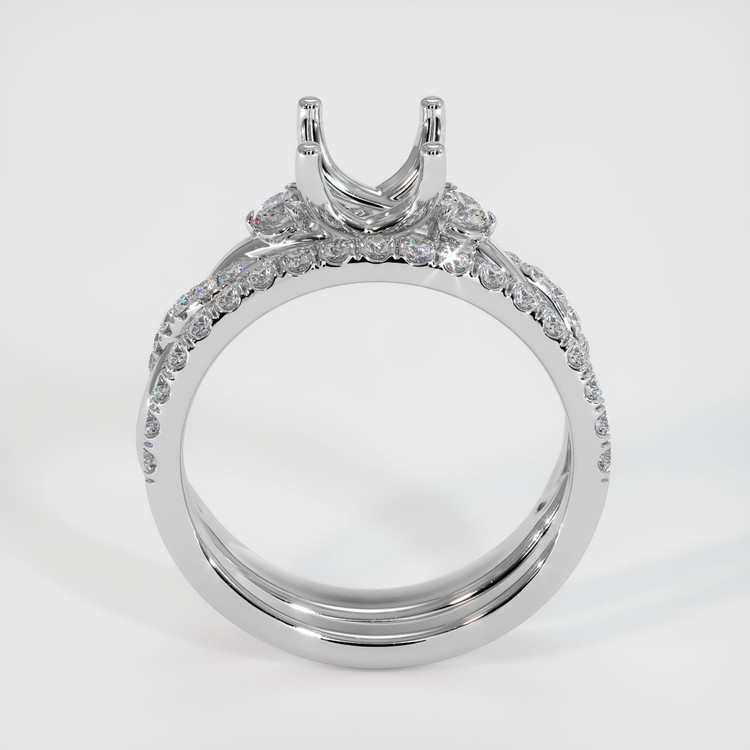 18K White Gold Pave Ring Setting