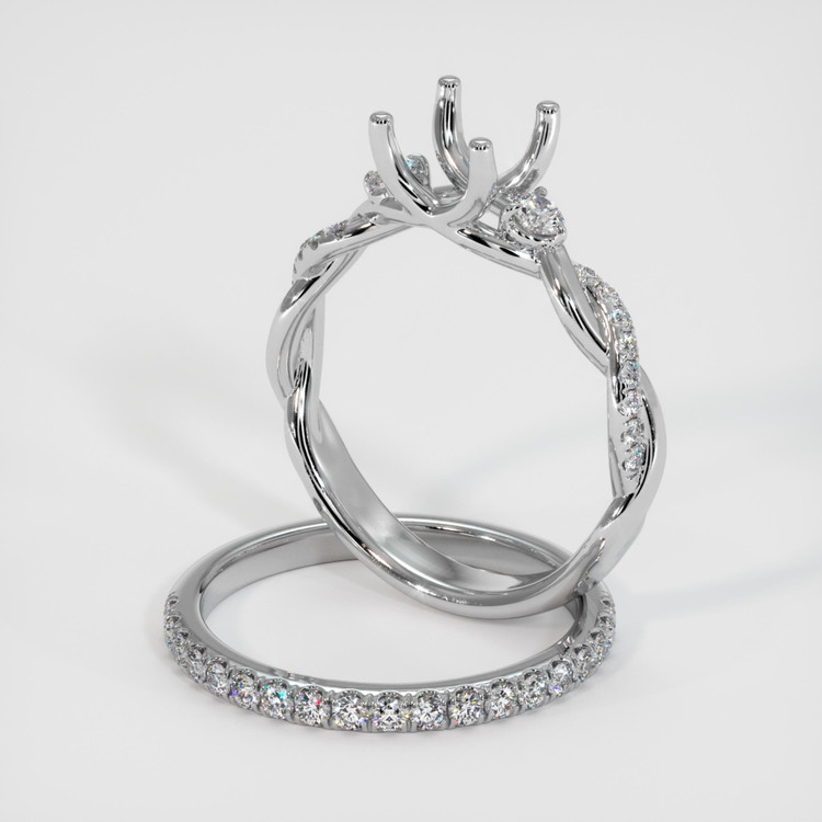 18K White Gold Pave Ring Setting