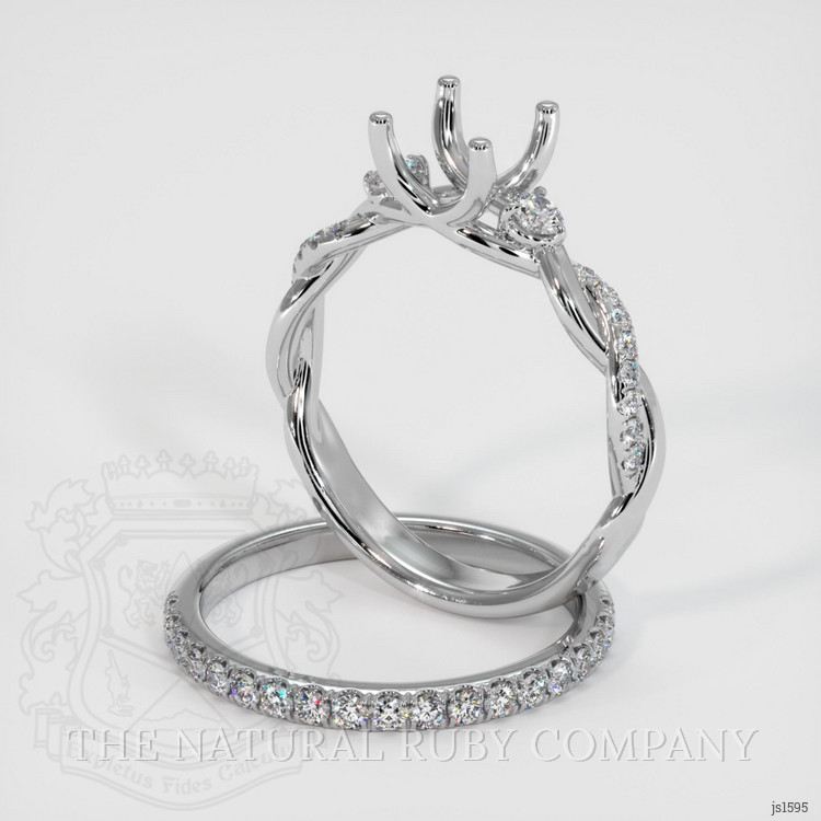 18K White Gold Pave Ring Setting