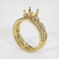 14K Yellow Gold Pave Ring Setting Video