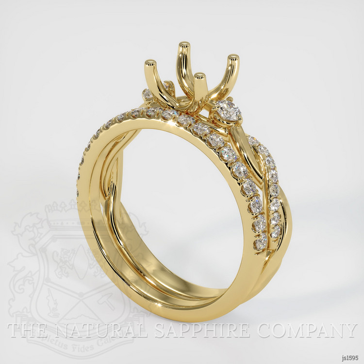 14K Yellow Gold Pave Ring Setting