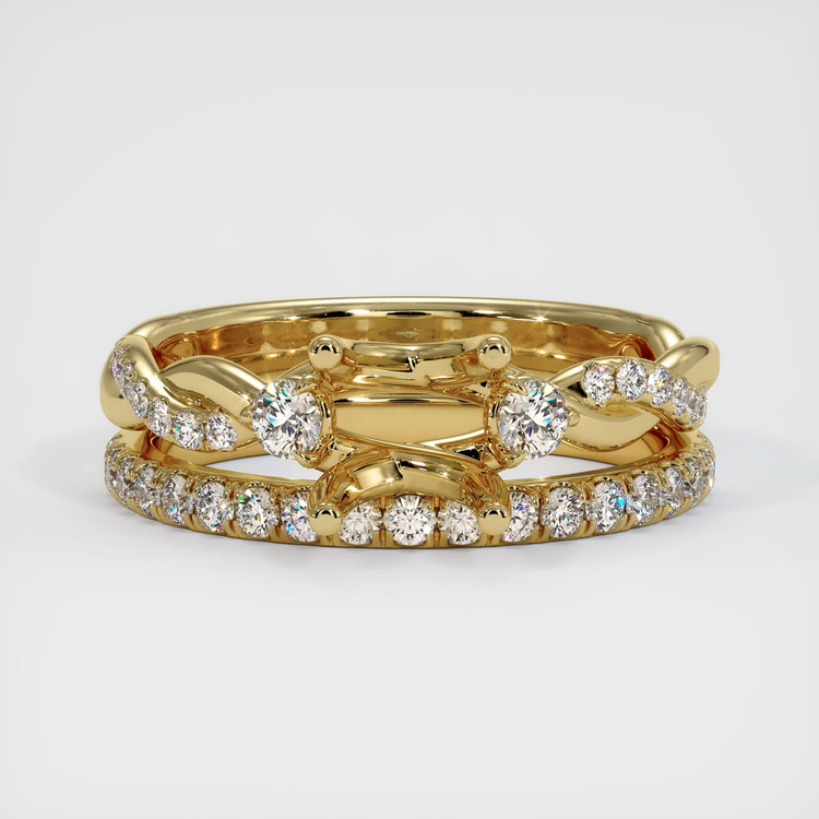 14K Yellow Gold Pave Ring Setting