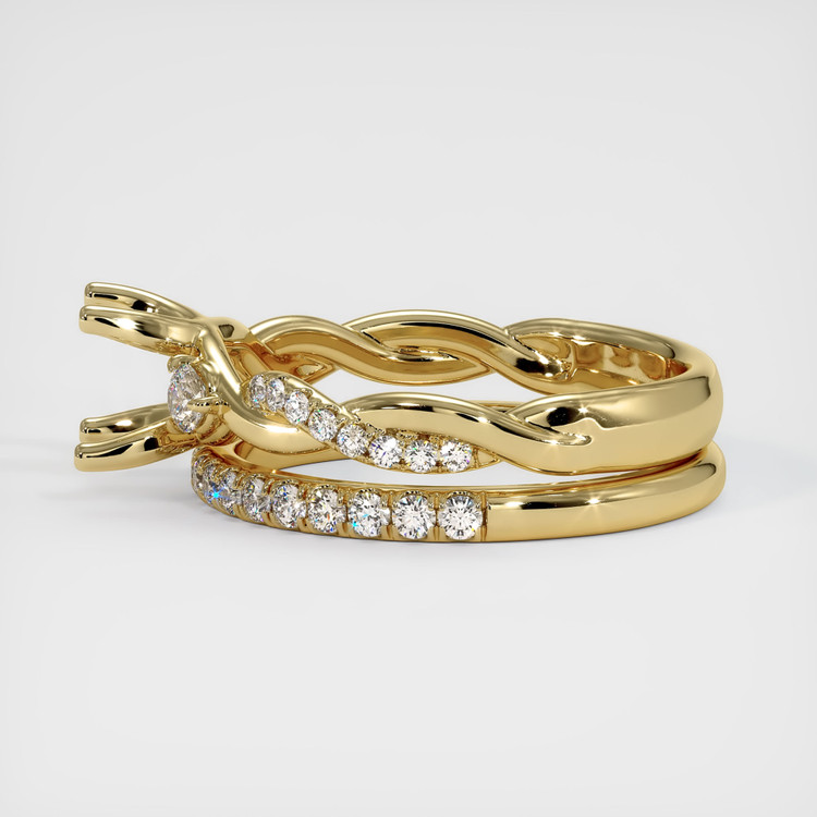 14K Yellow Gold Pave Ring Setting