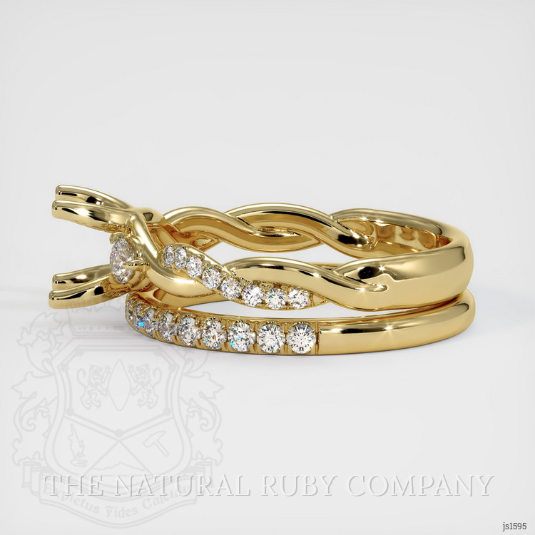 14K Yellow Gold Pave Ring Setting