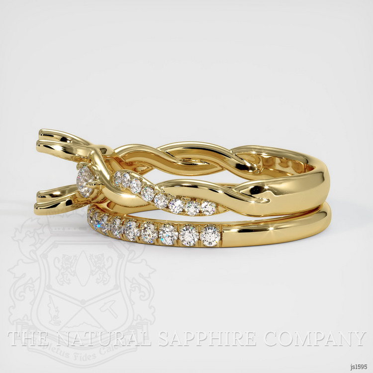 14K Yellow Gold Pave Ring Setting