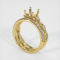 18K Yellow Gold Pave Ring Setting Video