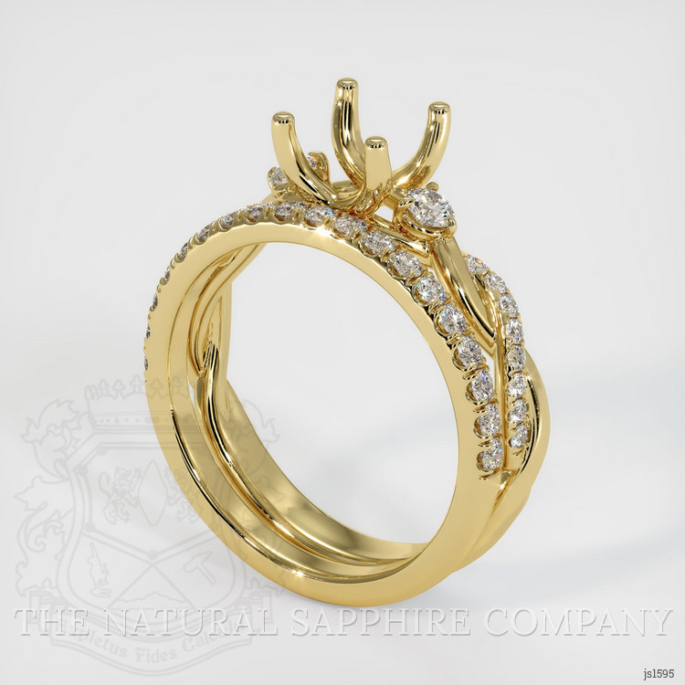 18K Yellow Gold Pave Ring Setting