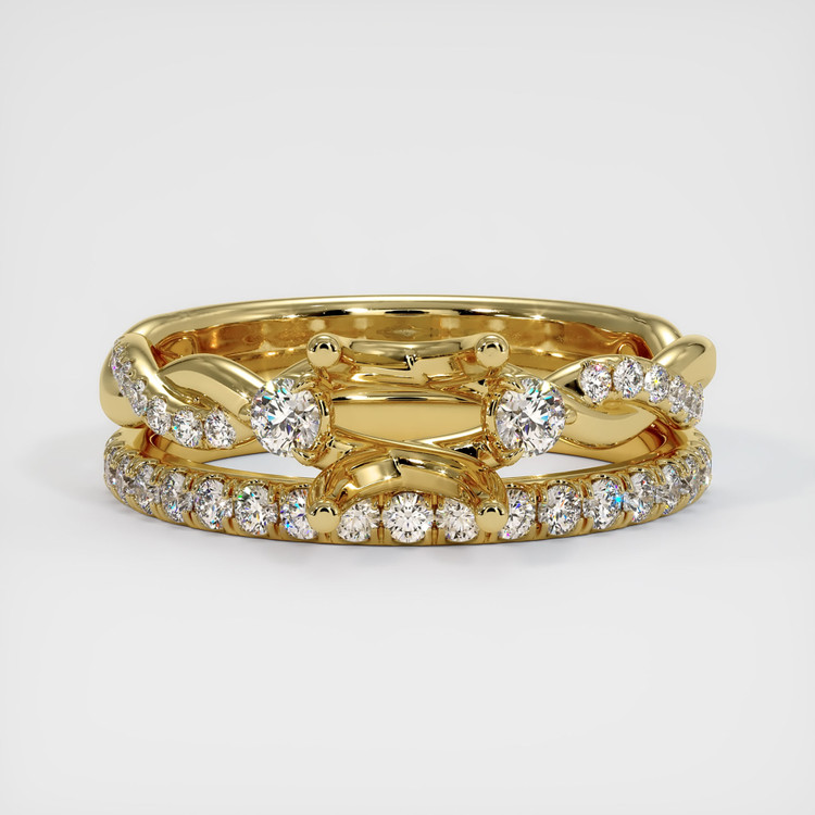 18K Yellow Gold Pave Ring Setting