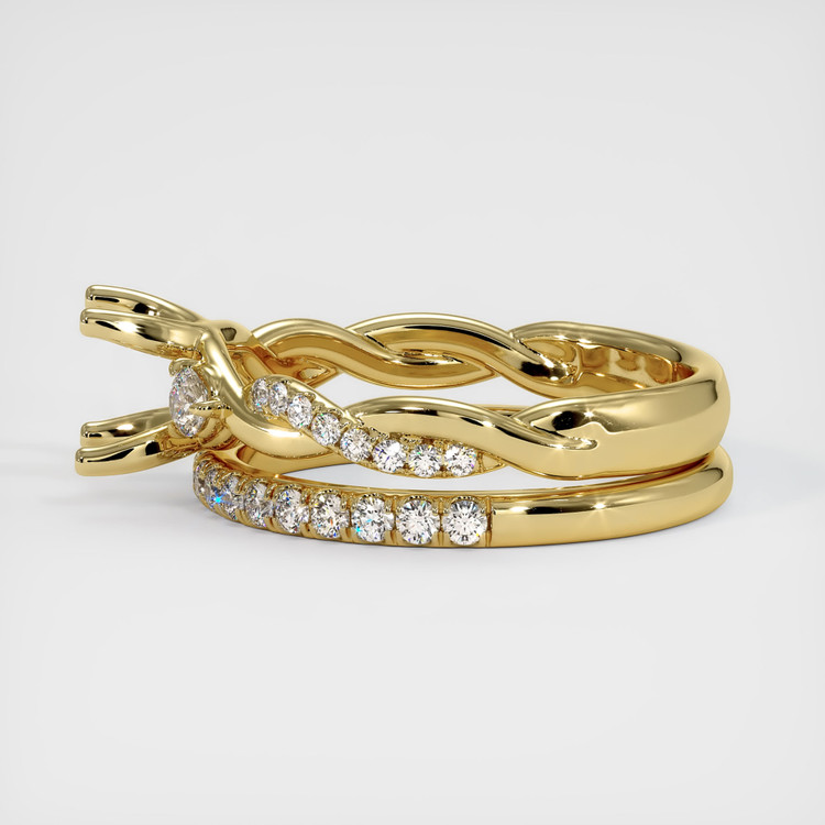 18K Yellow Gold Pave Ring Setting
