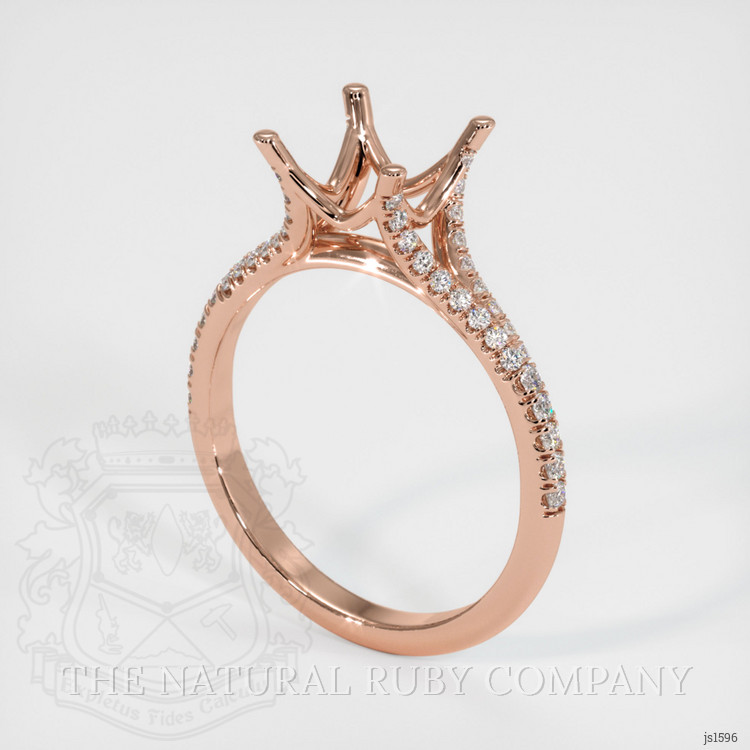 14K Rose Gold Pave Ring Setting