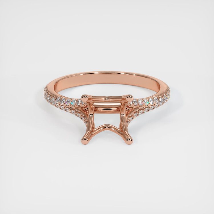 14K Rose Gold Pave Ring Setting