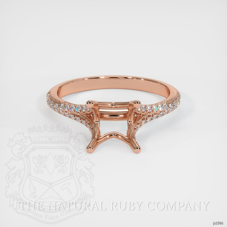 14K Rose Gold Pave Ring Setting