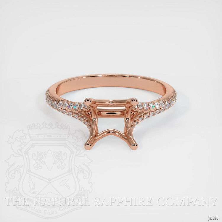 14K Rose Gold Pave Ring Setting