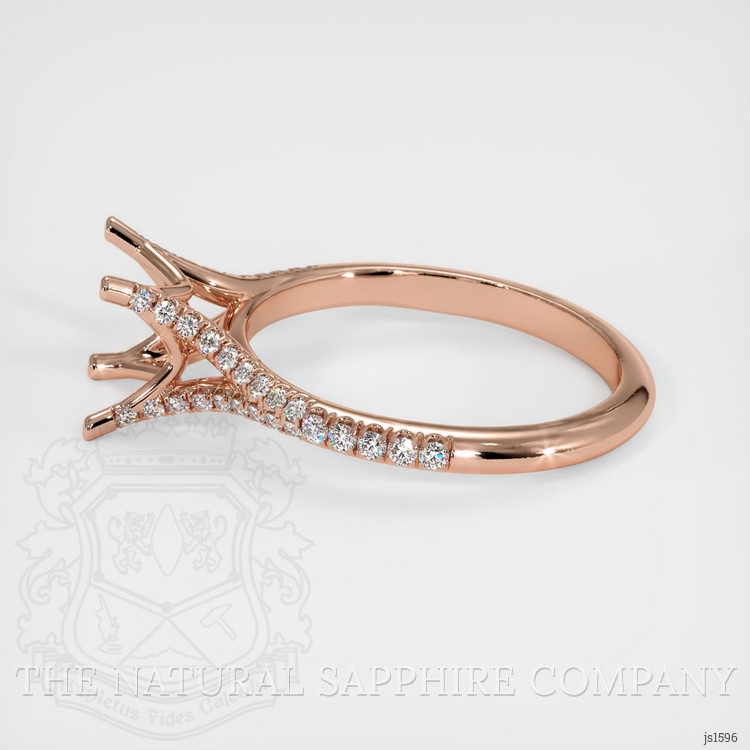 14K Rose Gold Pave Ring Setting