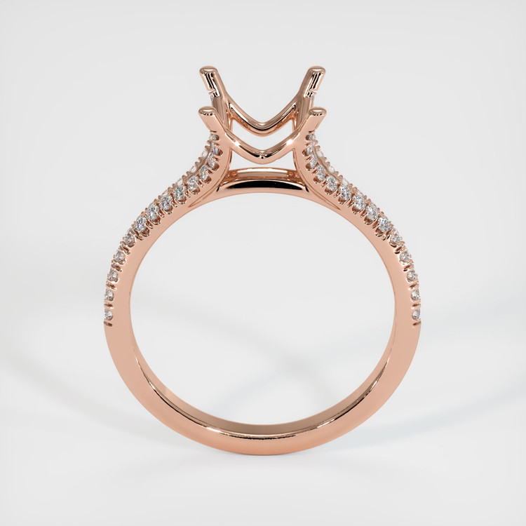 14K Rose Gold Pave Ring Setting