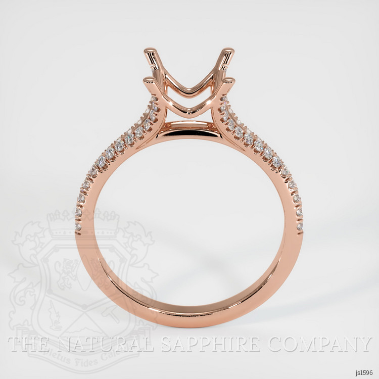 14K Rose Gold Pave Ring Setting