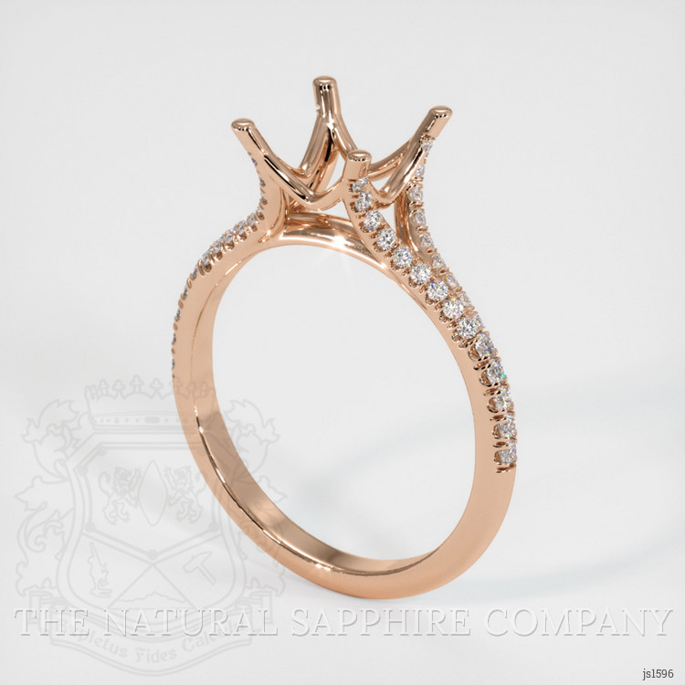 18K Rose Gold Pave Ring Setting