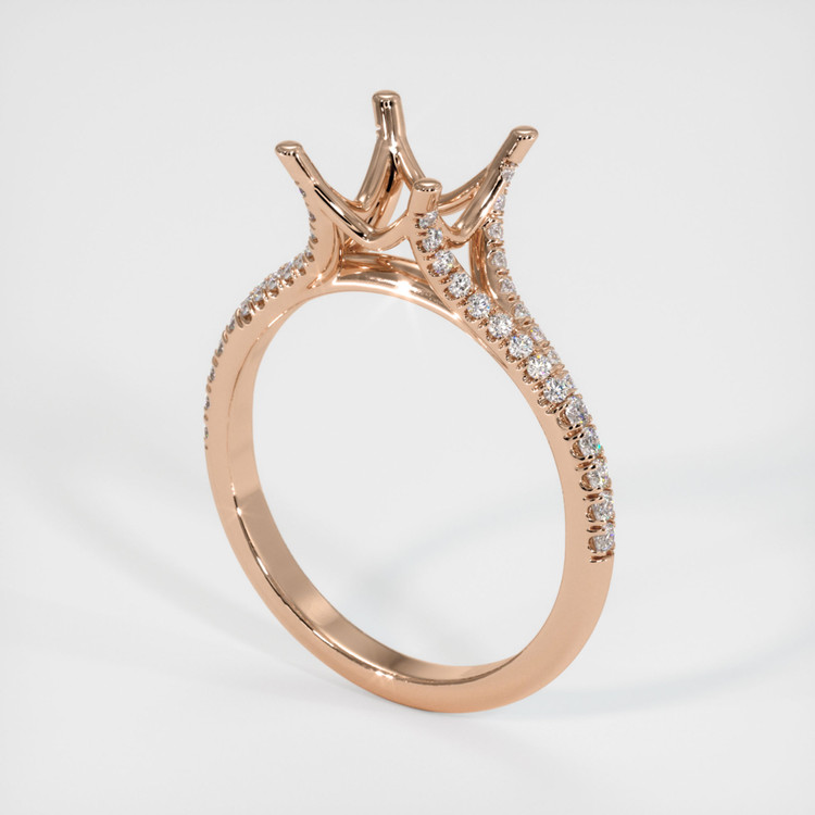 18K Rose Gold Pave Ring Setting