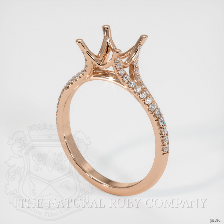 18K Rose Gold Pave Ring Setting