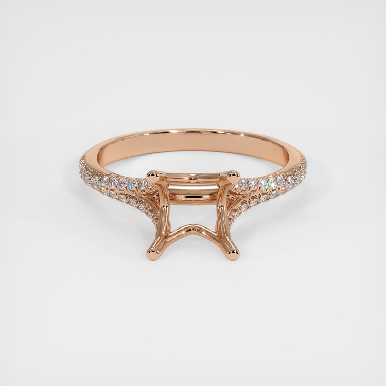 18K Rose Gold Pave Ring Setting