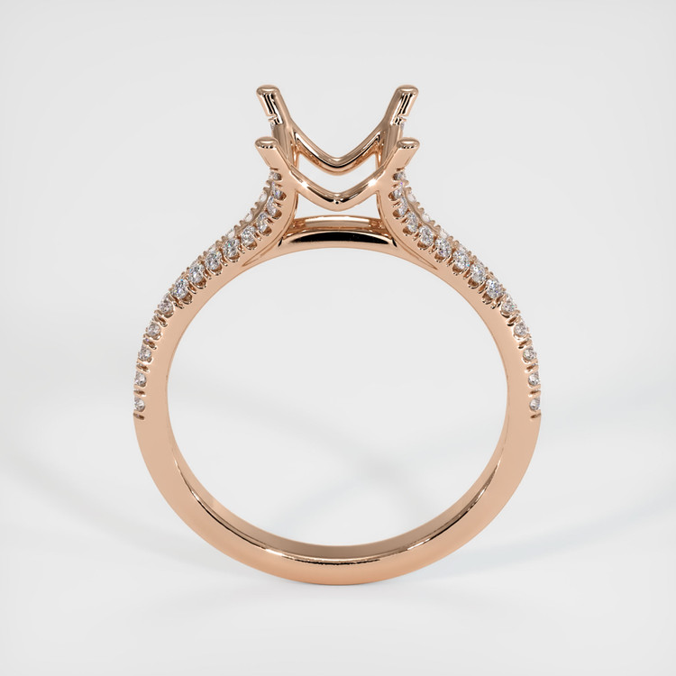 18K Rose Gold Pave Ring Setting