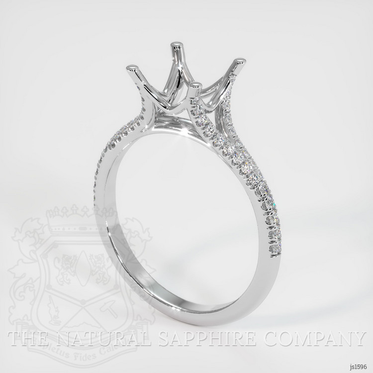 14K White Gold Pave Ring Setting