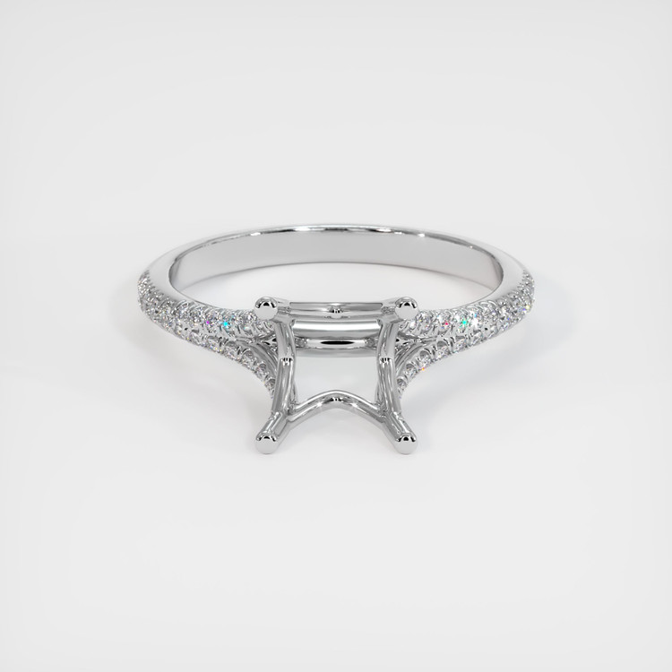 14K White Gold Pave Ring Setting
