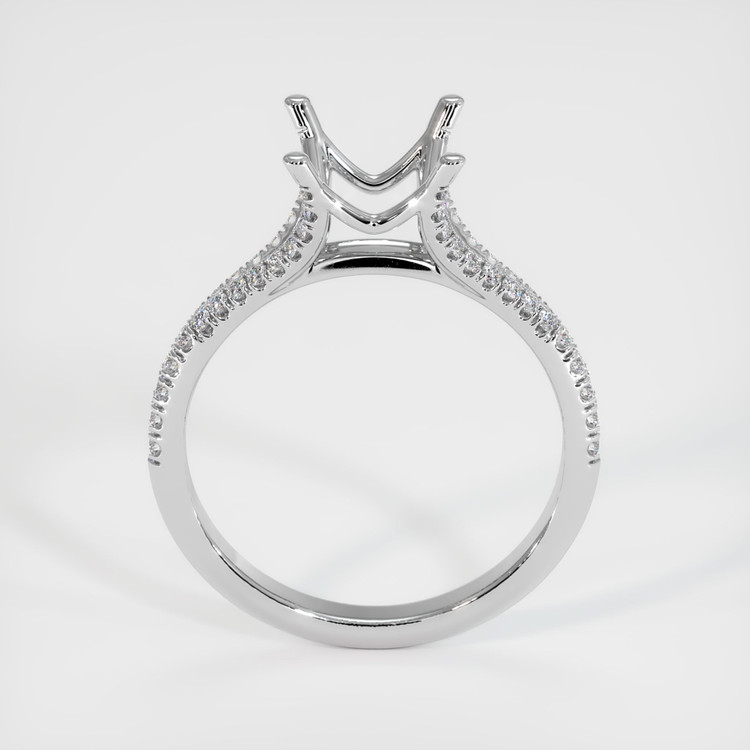 14K White Gold Pave Ring Setting