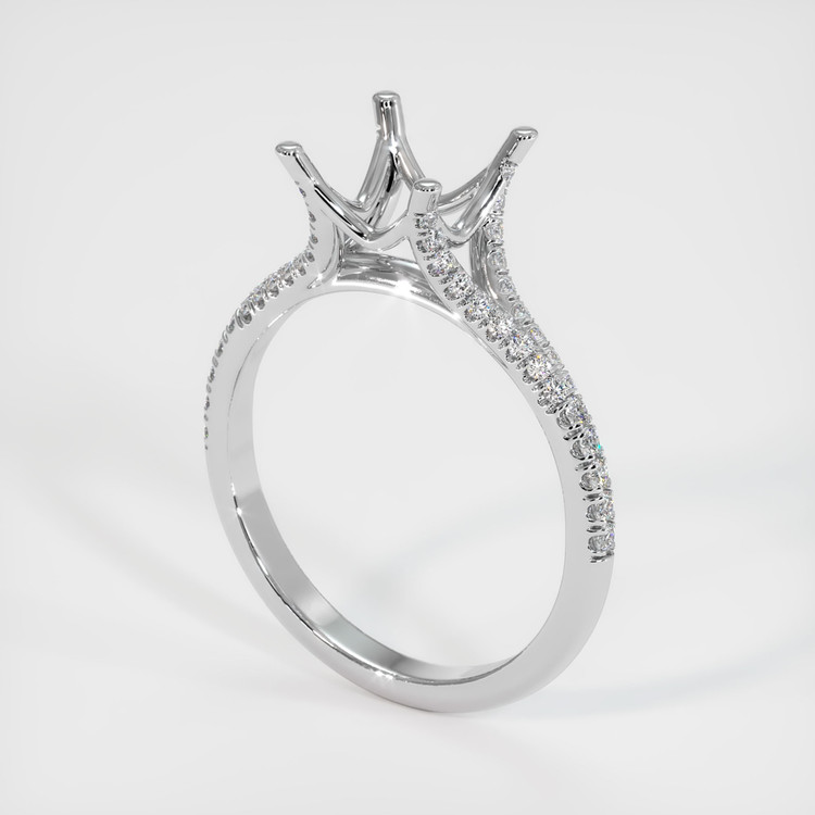 18K White Gold Pave Ring Setting