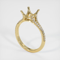 14K Yellow Gold Pave Ring Setting Video