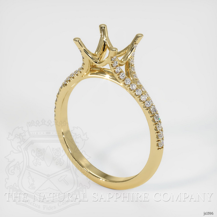 14K Yellow Gold Pave Ring Setting