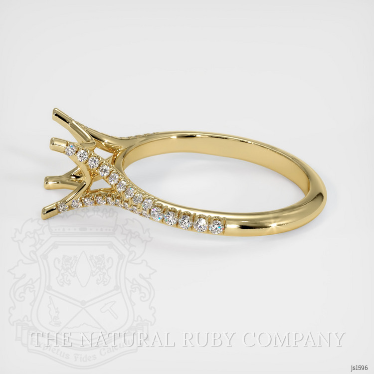 14K Yellow Gold Pave Ring Setting
