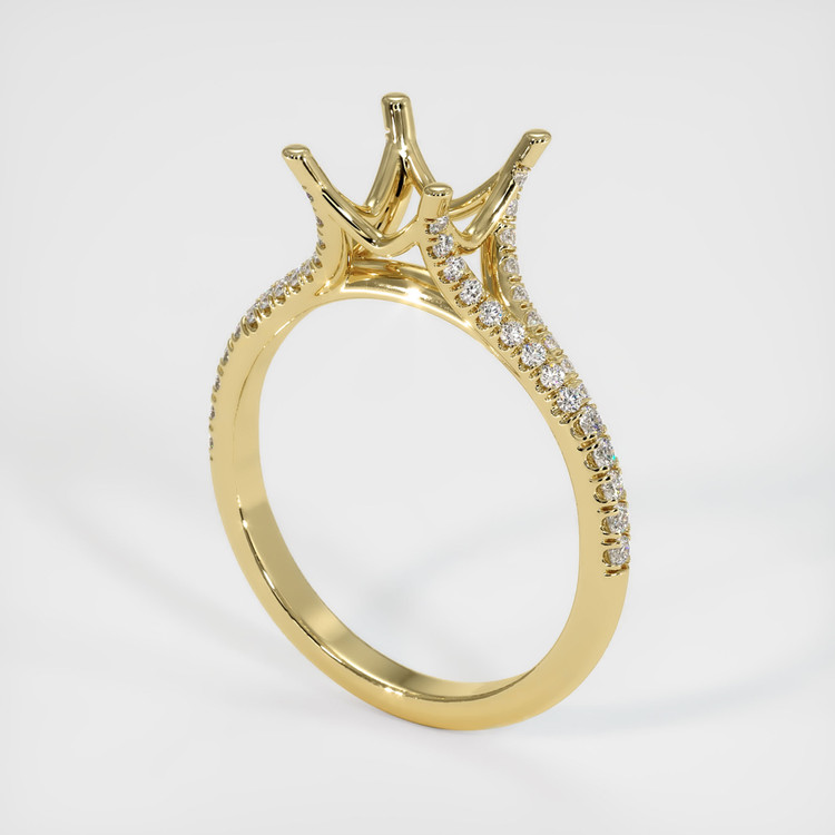 18K Yellow Gold Pave Ring Setting