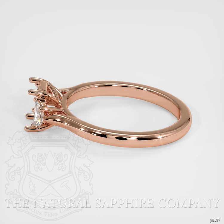 14K Rose Gold Three Stone Ring Setting