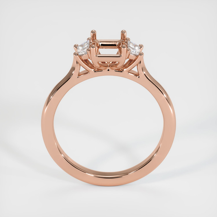 14K Rose Gold Three Stone Ring Setting