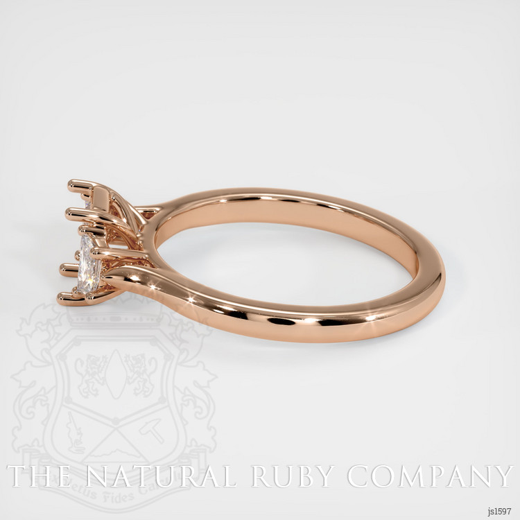 18K Rose Gold Three Stone Ring Setting