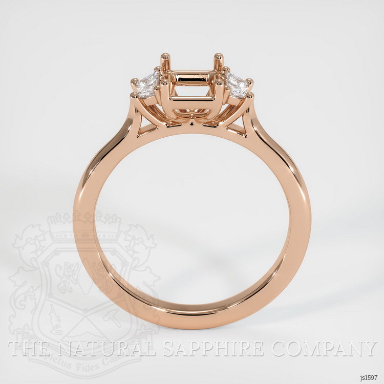 18K Rose Gold Three Stone Ring Setting