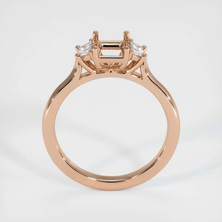 18K Rose Gold Three Stone Ring Setting