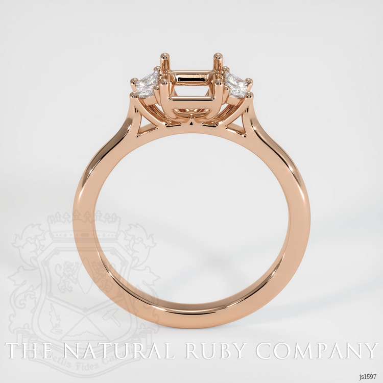 18K Rose Gold Three Stone Ring Setting