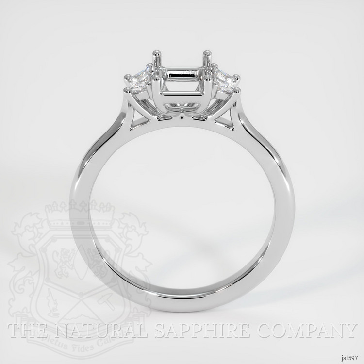 10K White Gold Three Stone Ring Setting