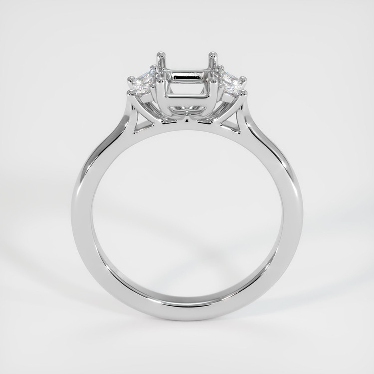 18K White Gold Three Stone Ring Setting